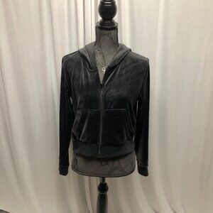 Avia Dark Gray Zip Up Hoodie Womens Size Medium Velvety Finish Jacket Athleisure